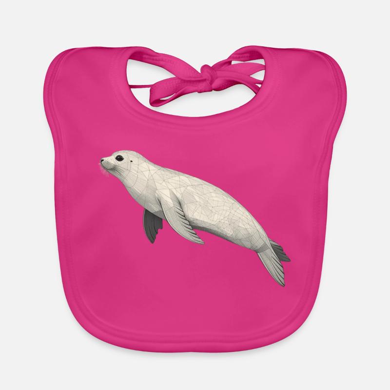 Geometric Seal Organic Baby Bibs