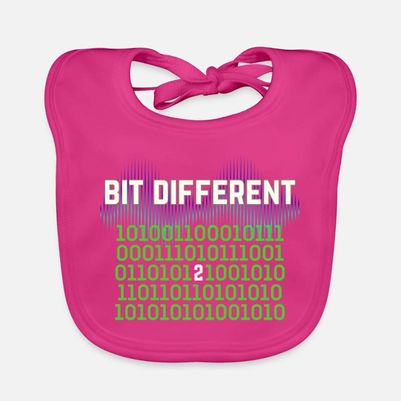 Bit Different - Nerdy Binary Error Design Organic Baby Bibs
