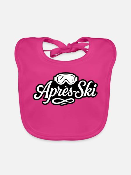 Lunettes de ski après ski Piste - Bavoir bio Bébé - fuchsia - Devant