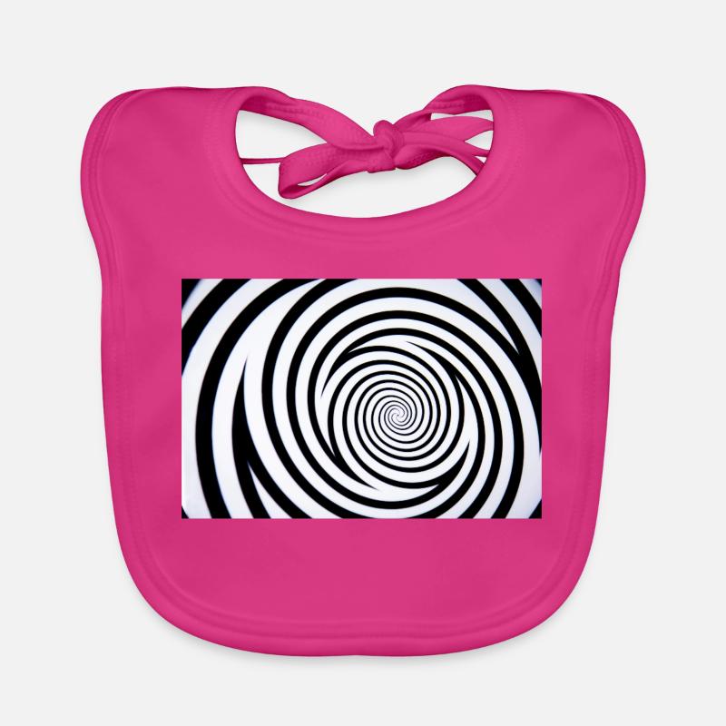 Hypnotisches Spiralmonochrom Baby Bio-Lätzchen