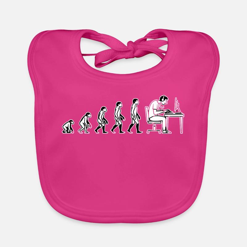 Evolution endet am Computer – Humor Design Baby Bio-Lätzchen
