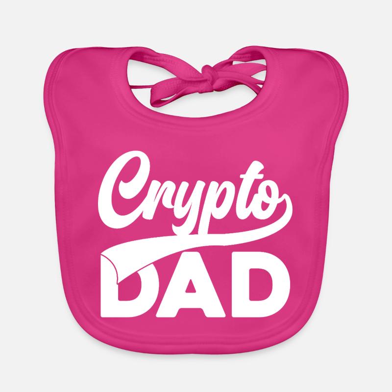 Crypto Dad Script Logo - Bavoir bio Bébé - fuchsia
