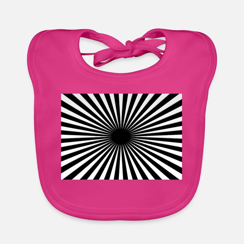 Hypnotic Centered Radial Rays - Organic Baby Bibs - fuchsia