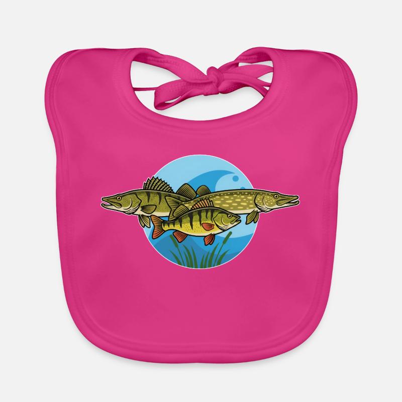 Perch, pike, zander, predator, fishing Organic Baby Bibs