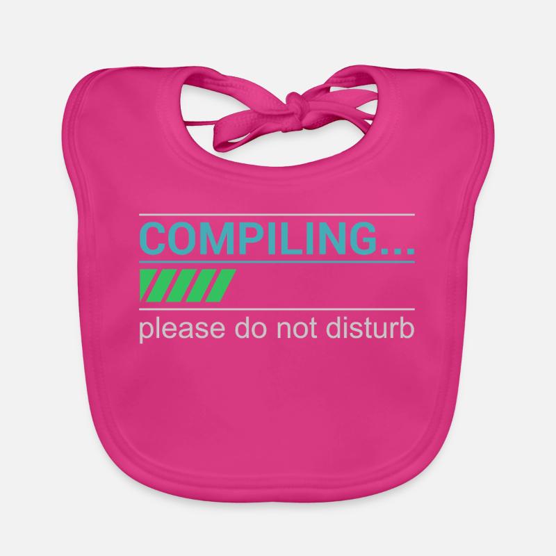 Funny Programmer T-Shirt - Compiling Please Organic Baby Bibs