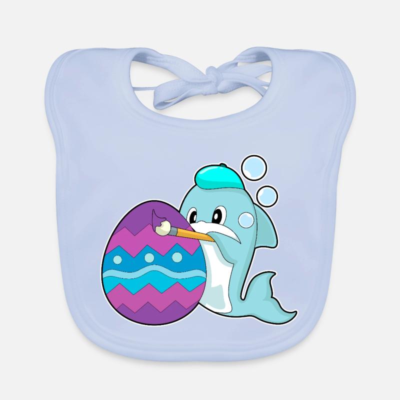Delfin Ostern Malen Baby Bio-Lätzchen