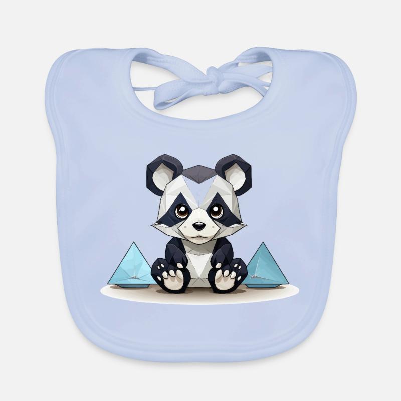 Low-Poly Panda am Eisgebirge Organic Baby Bibs