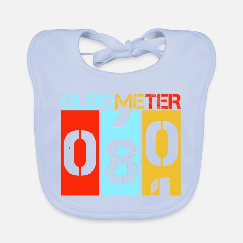 Oldometer 80 wird 80 Retro Geburtstags-Meilenstein Baby Bio-Lätzchen