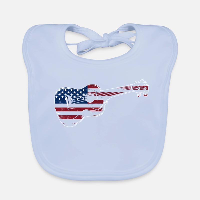 Ukulélé hawaïen Uke Drapeau américain Bavoir bio Bébé