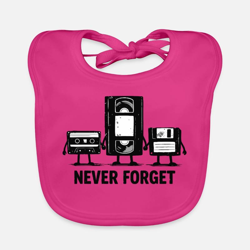 Never Forget Retro Tech Organic Baby Bibs