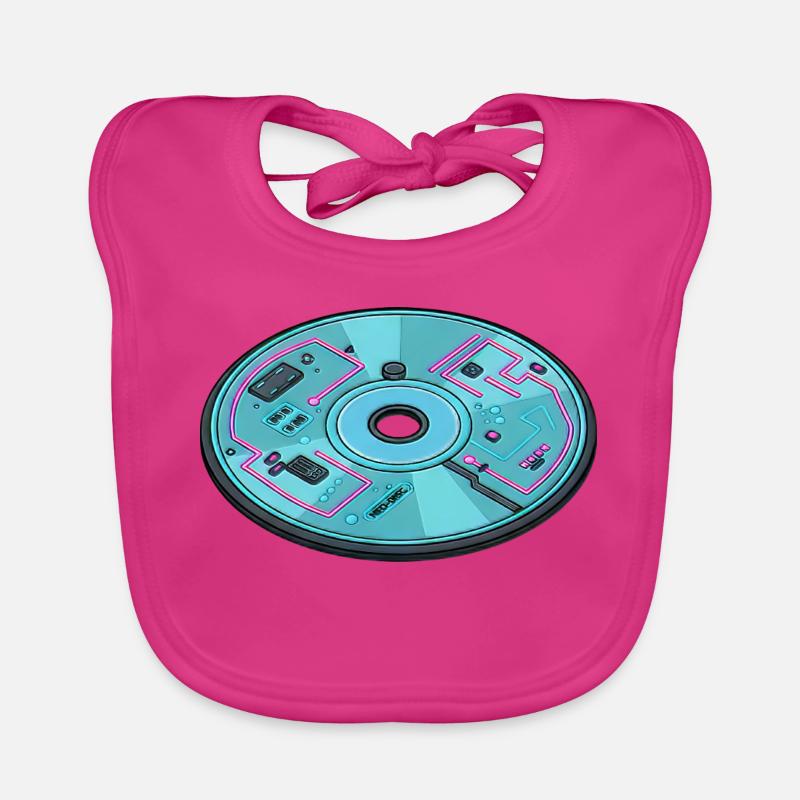 Digitale Zukunft Computer 90er Retro Design Baby Bio-Lätzchen