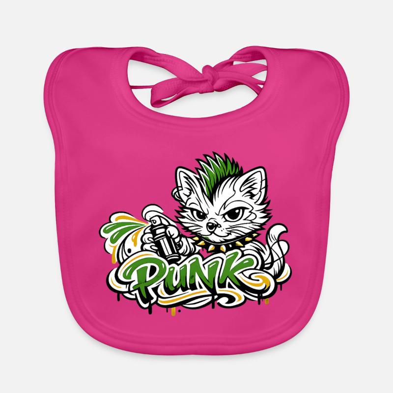 Punkkatz Graffiti Mohawk Baby Bio-Lätzchen