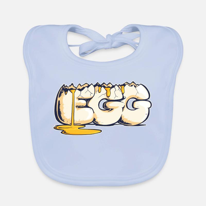 Egg, Drawn Word (2) Organic Baby Bibs