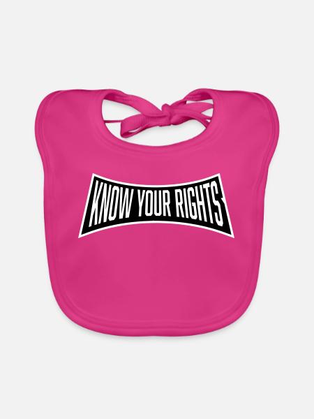 Know Your Rights Aktivismus Gerechtigkeit Freiheit - Baby Bio-Lätzchen - Fuchsia - Vorne