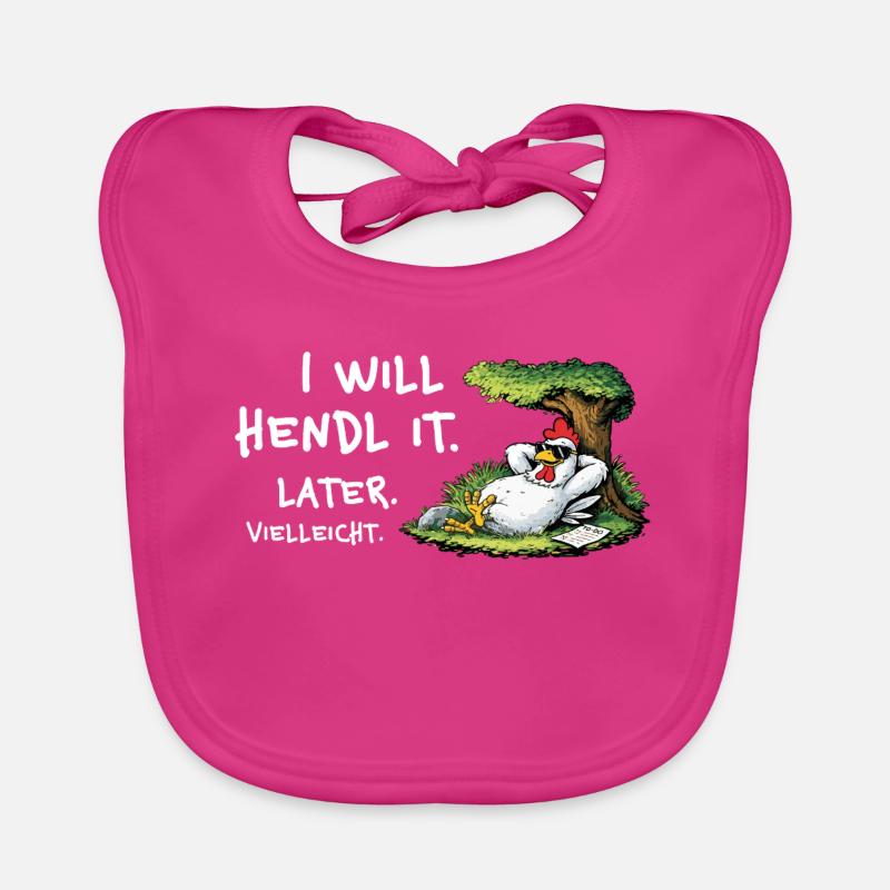 Chicken Procrastination Cartoon Organic Baby Bibs