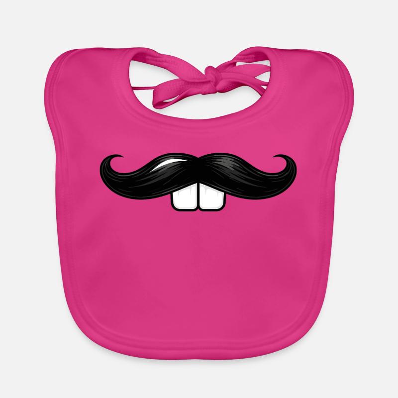 Mustache with rabbit teeth Organic Baby Bibs