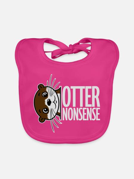 Otter Nonsense Lustig Wortspiel Otter Liebe Spruch - Baby Bio-Lätzchen - Fuchsia - Vorne