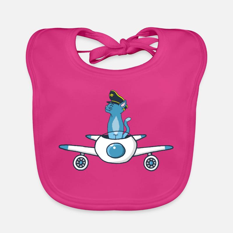 Flugzeugpilot Katze Baby Bio-Lätzchen