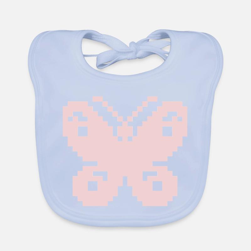 Papillon Pixel Rose Bavoir bio Bébé
