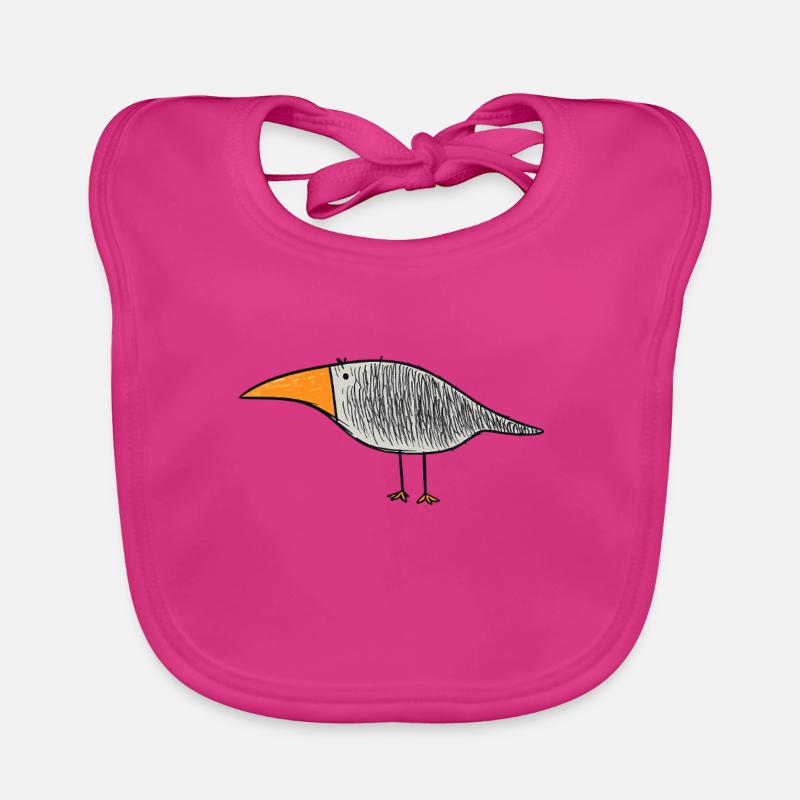 Bird with orange beak Organic Baby Bibs