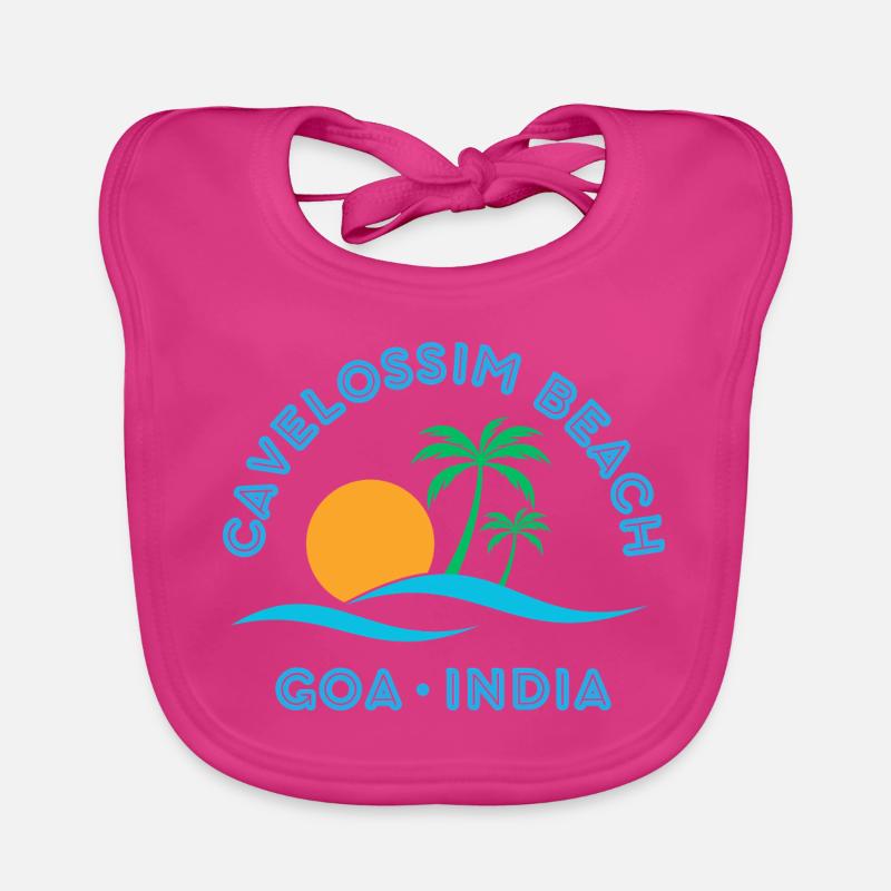 Goa Beach Sunset Palms Organic Baby Bibs