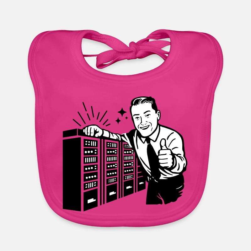 Rétro IT Admin Smiling – Support technique vintage Bavoir bio Bébé