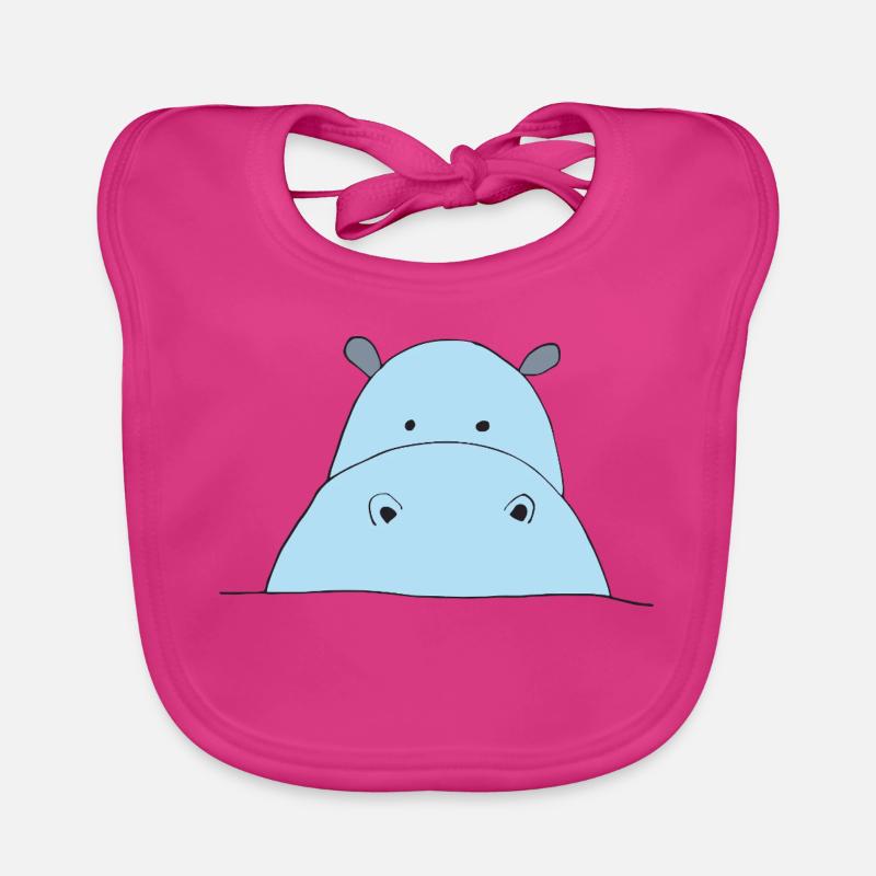 Blauer Hippo Blickfang Baby Bio-Lätzchen