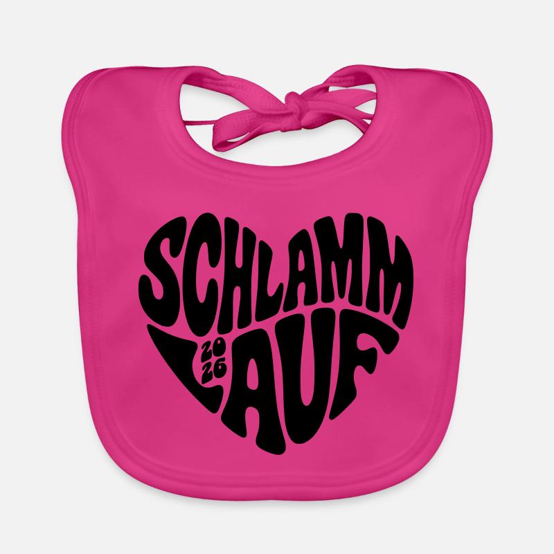 Course de boue 2026 - Forme de cœur - Course de boue 2026 Bavoir bio Bébé