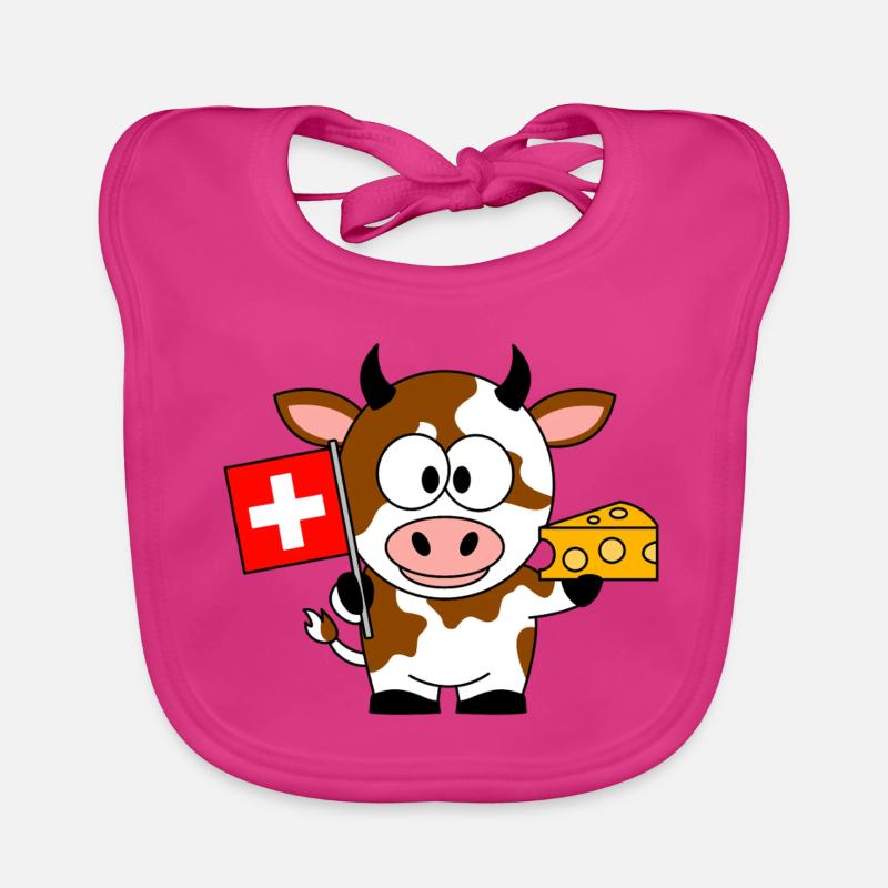 Vache au fromage du drapeau suisse Bavoir bio Bébé