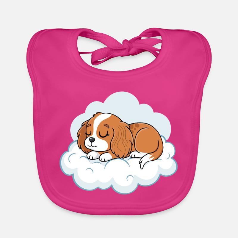 Chiot rêveur sur nuage Bavoir bio Bébé
