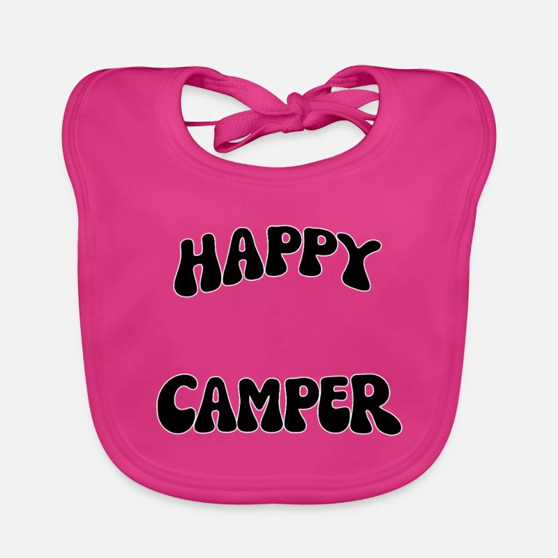 Fröhlicher Camping-Schriftzug Baby Bio-Lätzchen