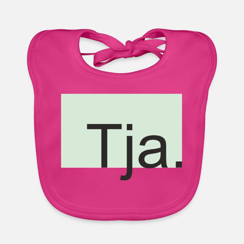 Tja Typografie in Mint Baby Bio-Lätzchen