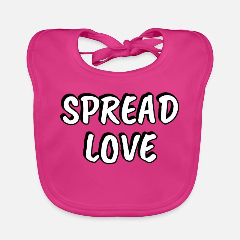 Spread Love Handwritten Typography Organic Baby Bibs