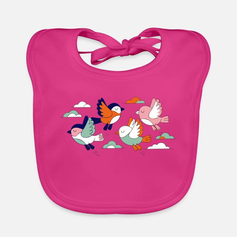 Vivid Flock Flying Birds Organic Baby Bibs