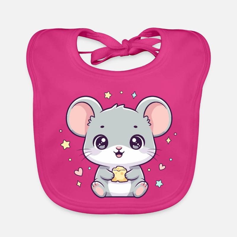 Kawaii Maus mit Käse Baby Bio-Lätzchen