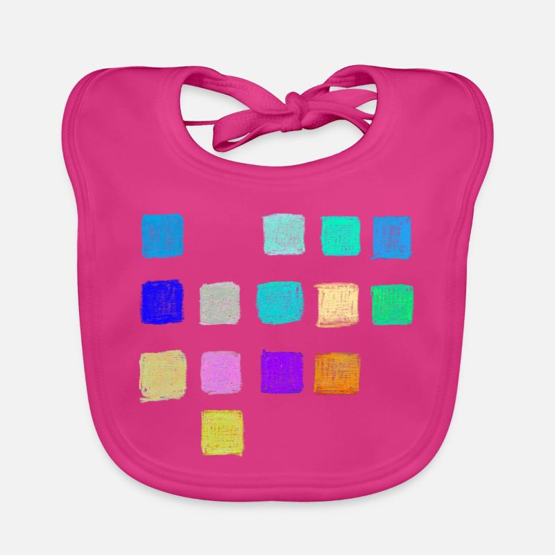 Colored Pencil Colors Squares Pattern - Abstract Organic Baby Bibs