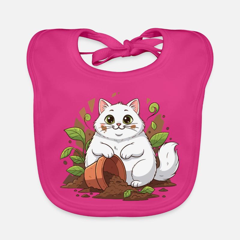 Gartenkatze im Topfabenteuer Baby Bio-Lätzchen
