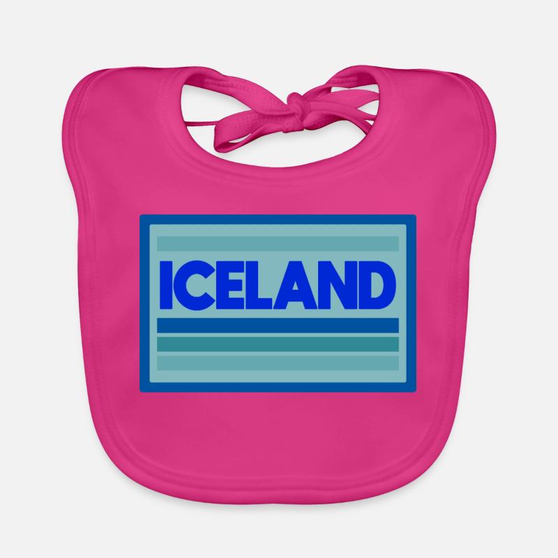 Iceland Blue Stripes Graphic Organic Baby Bibs