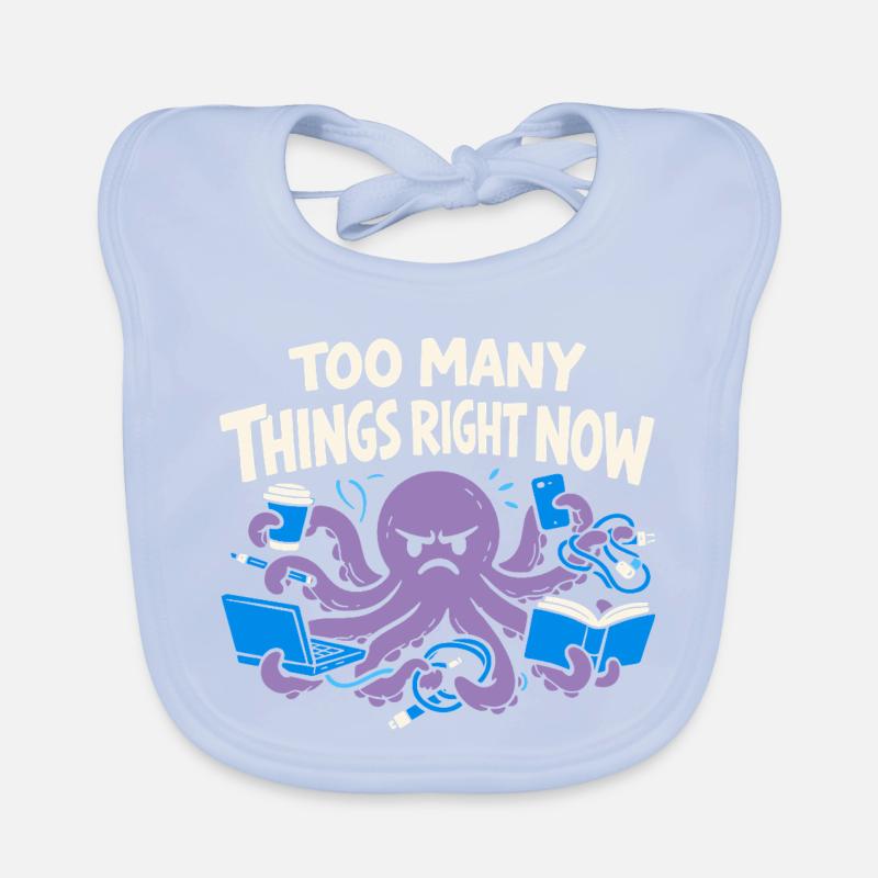 Funny Octopus Overstimulated Organic Baby Bibs