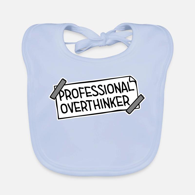 Professional Overthinker Lustig Grübeln Angst Logo Baby Bio-Lätzchen