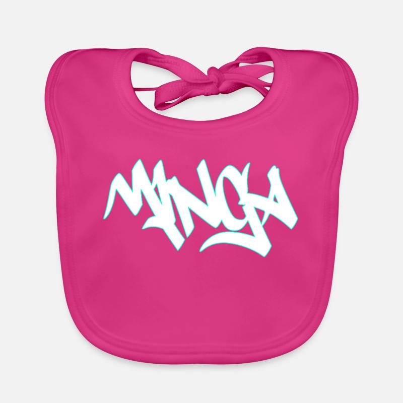Graffiti Mibga Neon Lettering Organic Baby Bibs