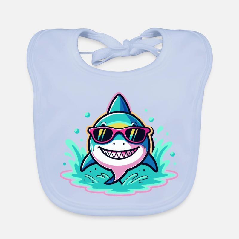 Shark Sunglasses Surf Fun Baby Bio-Lätzchen
