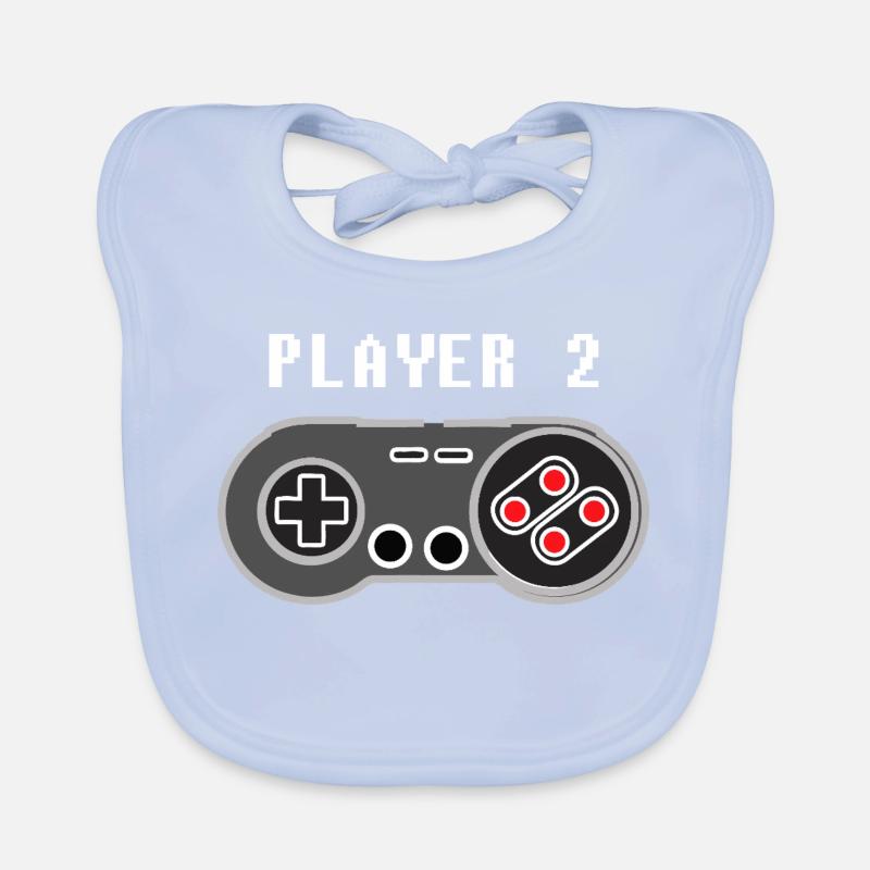 Player 2 Pixel Controller-Grafik Baby Bio-Lätzchen