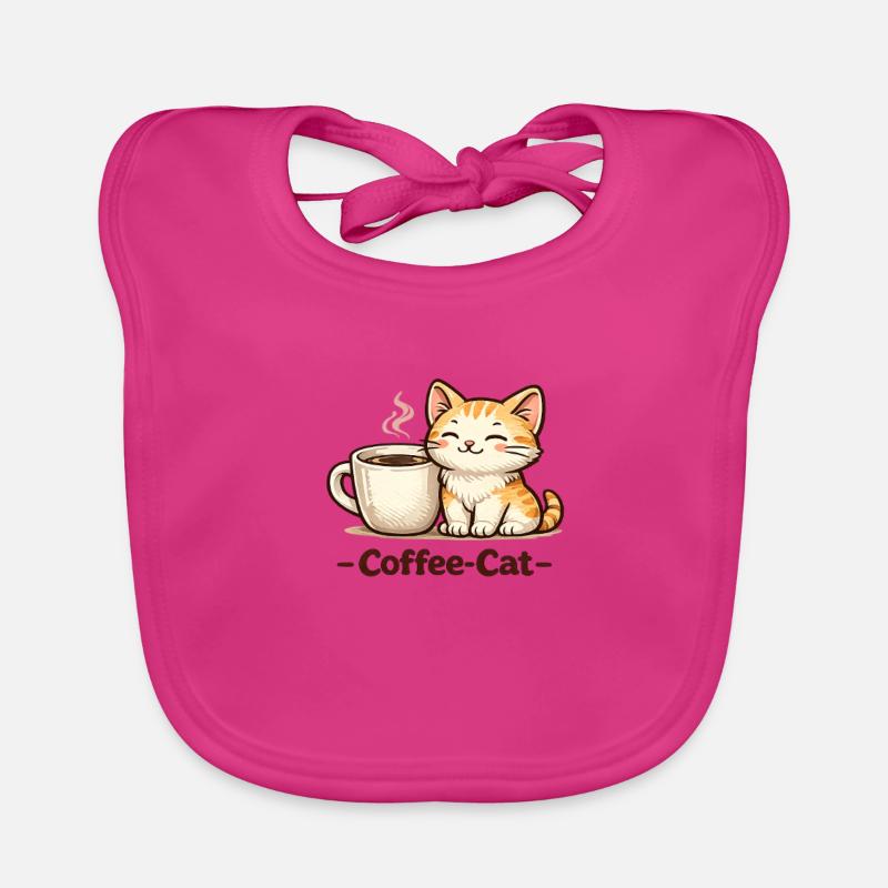 Kaffee-Kätzchen Illustration Baby Bio-Lätzchen