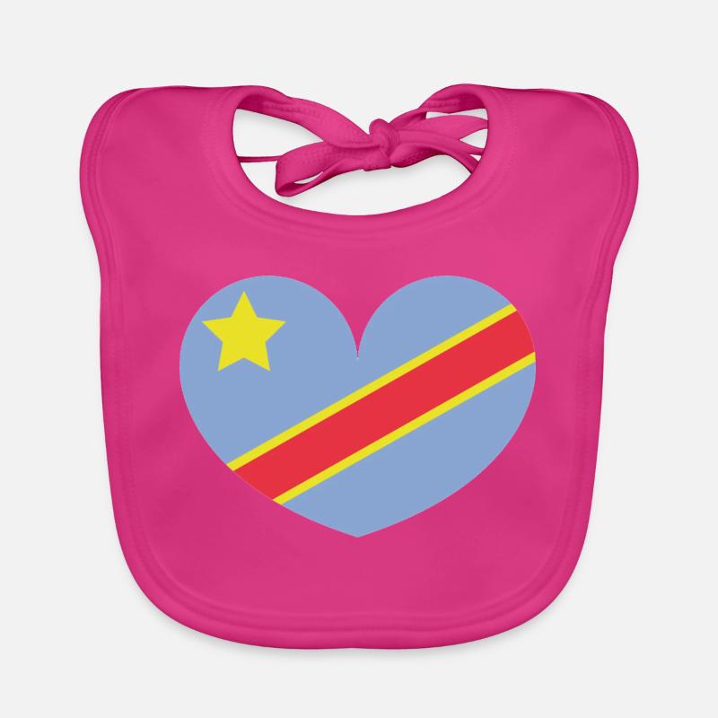 Congo heart flag Organic Baby Bibs