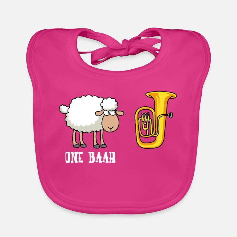 One BaaH Sheep and Tuba Organic Baby Bibs