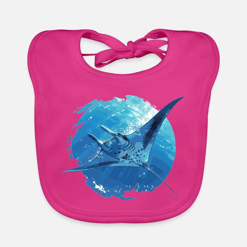 Rochen Mantarochen Baby Bio-Lätzchen
