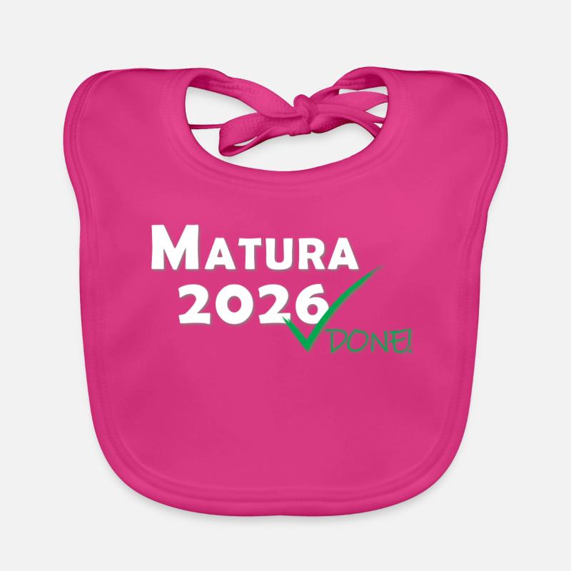 Matura 2026 Done - Baby Bio-Lätzchen - Fuchsia