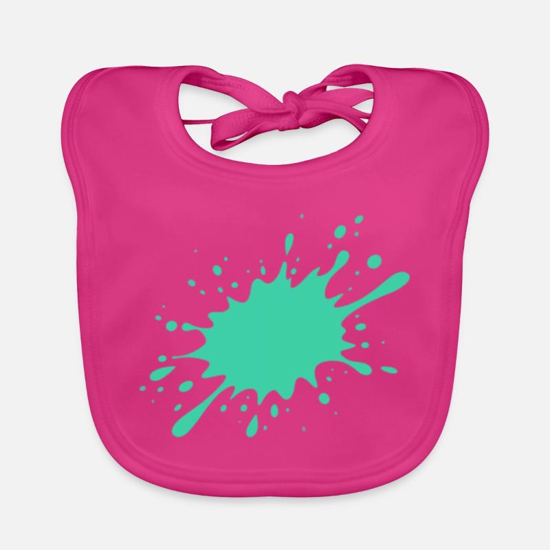 Turquoise paint splash Organic Baby Bibs