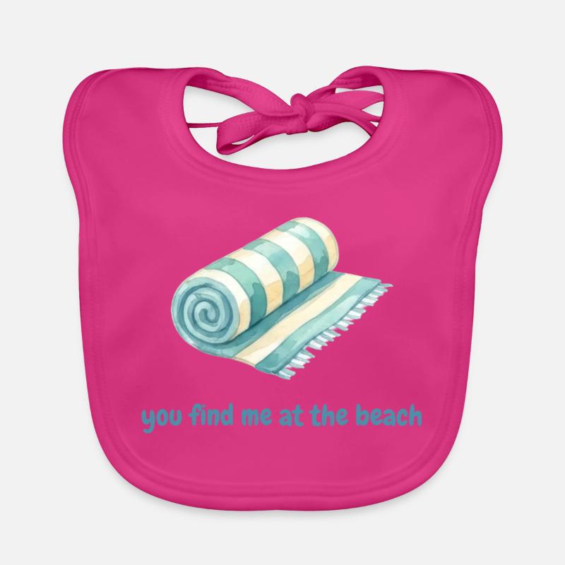 Tu me trouves à la plage - Bavoir bio Bébé - fuchsia